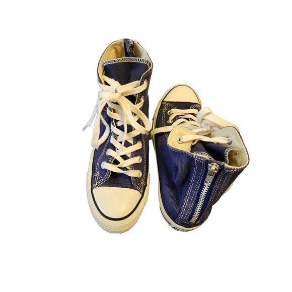 Converse Chuck Taylor All Star Hightops Back Zip-Up NWOT Navy 144782C women's si - Picture 2 of 5